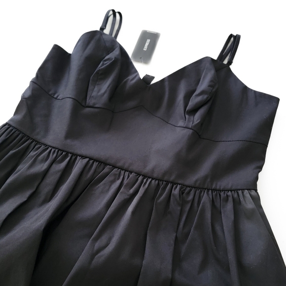 Express Elegant Black Bubble Skirt Mini Dress Size XS - Picture 4 of 14